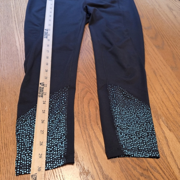 Tangerine Gray With Teal Accents Yoga Workout Pants Capris Women's Size M - Picture 9 of 12